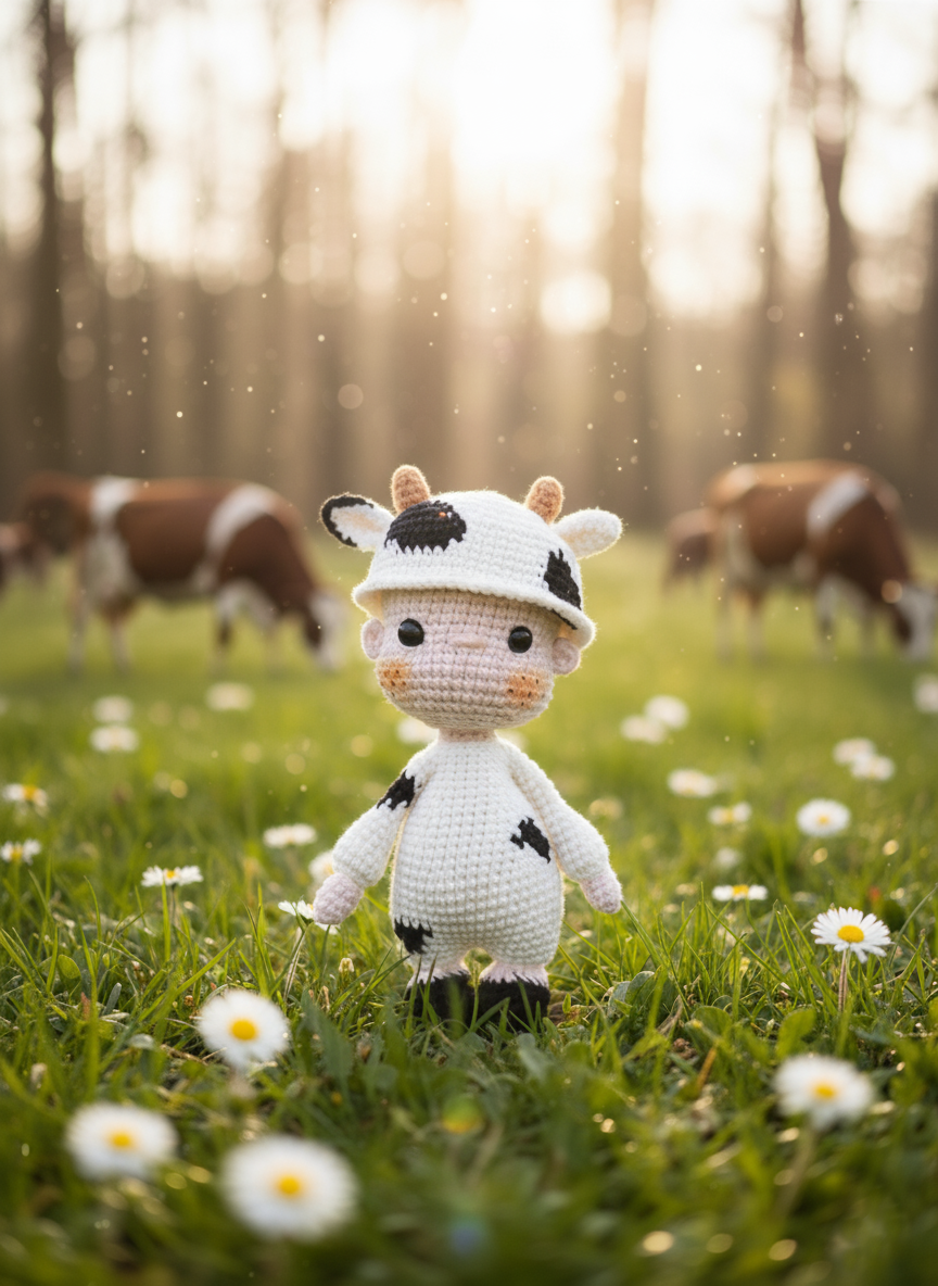 Oreo: Een charmant klein koetje - 17 cm hoog