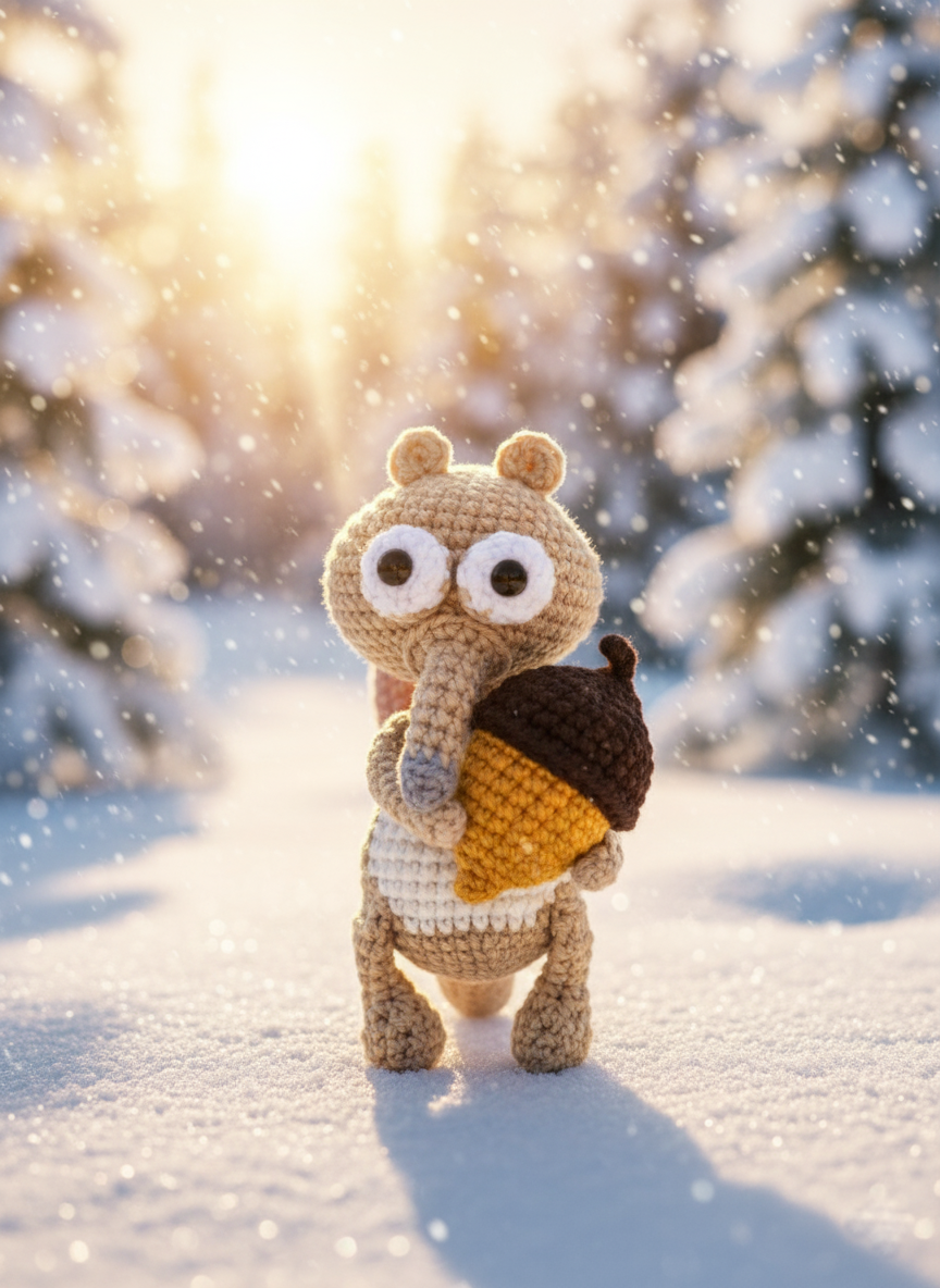 Nutmeg: Een fantastische gehaakte eekhoorn - 11 cm hoog