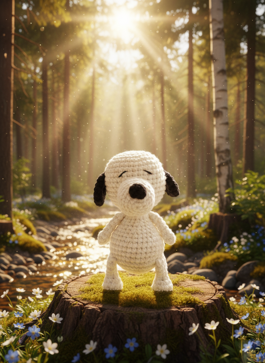 Biscuit: A Loyal Companion with a Snoozy Grin - 11cm Tall