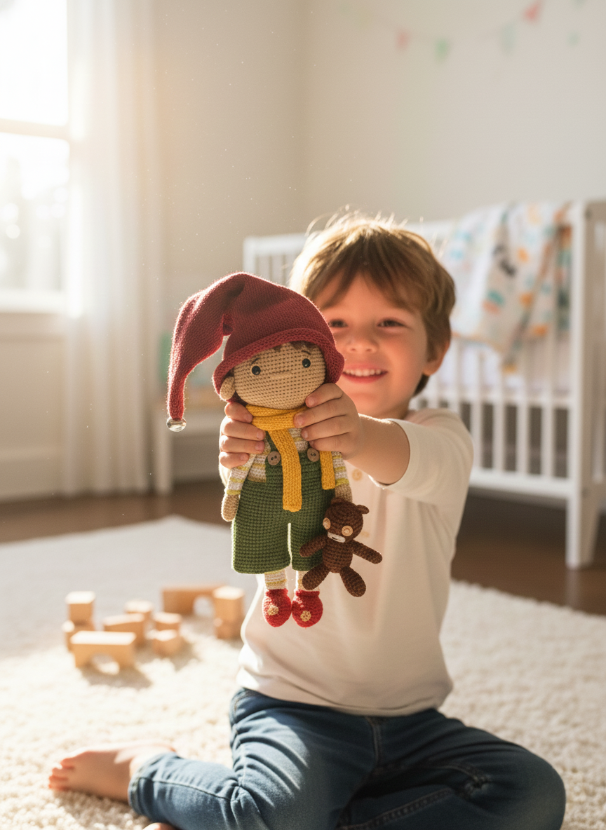 Brumby – Handgemaakte Gehaakte Bospop 38cm | Uniek Cadeau voor Kinderen