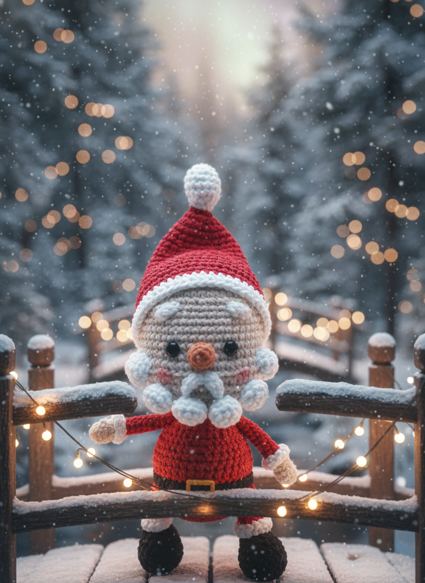 Jolli – Handgemaakte Gehaakte Kerstmanpop 20cm | Uniek Kerstcadeau