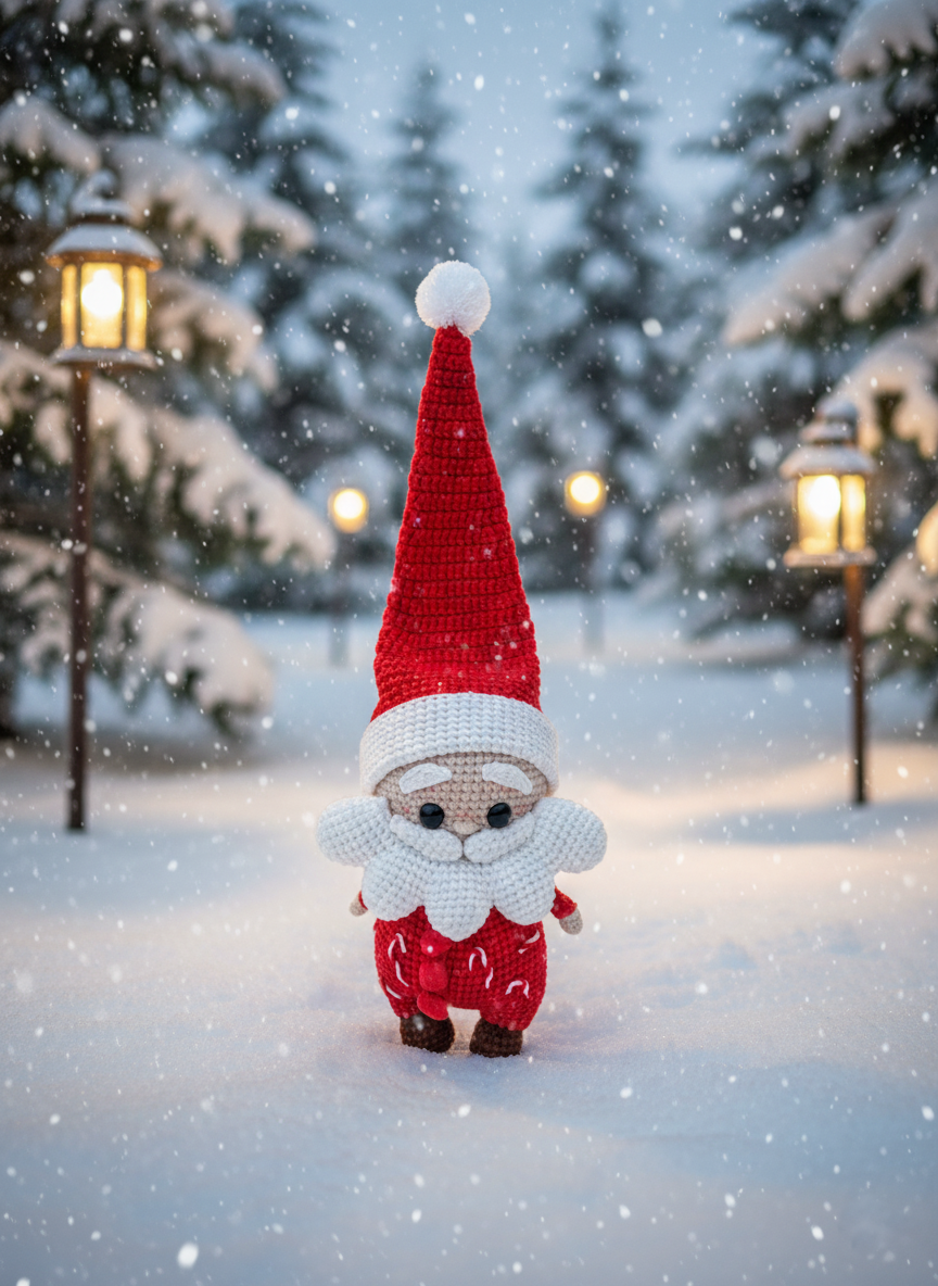Noel – Handgemaakte Gehaakte Kerstmanpop 30cm | Uniek Kerstcadeau