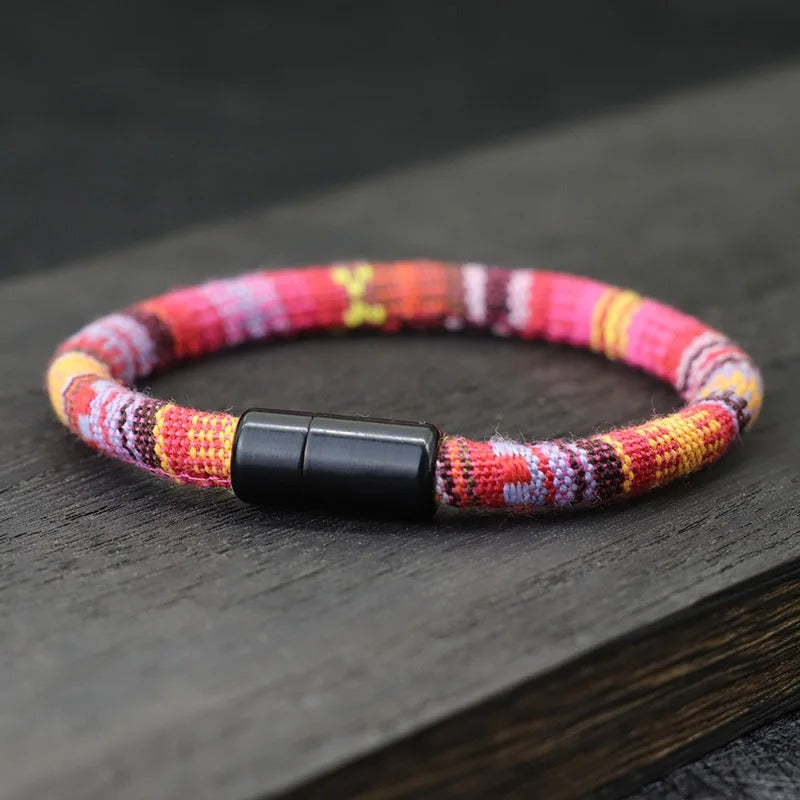 Boho Touw Armband | Verstelbare Magnetische Sluiting | Unisex Strand & Festival Stijl
