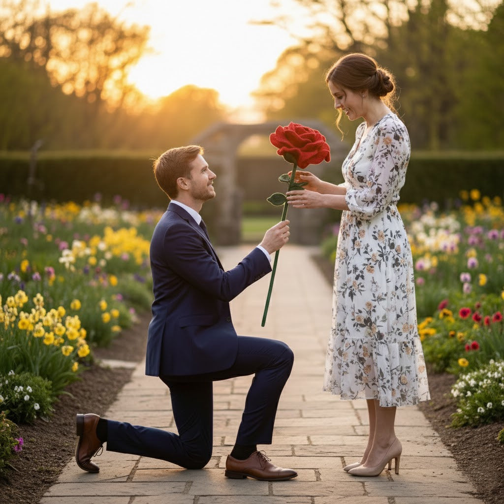 Premium Eternal Love XXL gehaakte Roos | 70x20 cm