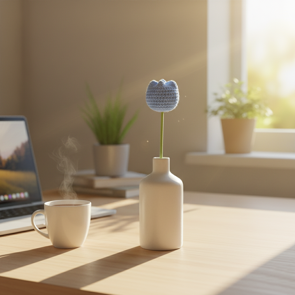 1x Premium Blue Ocean gehaakte tulp 💙