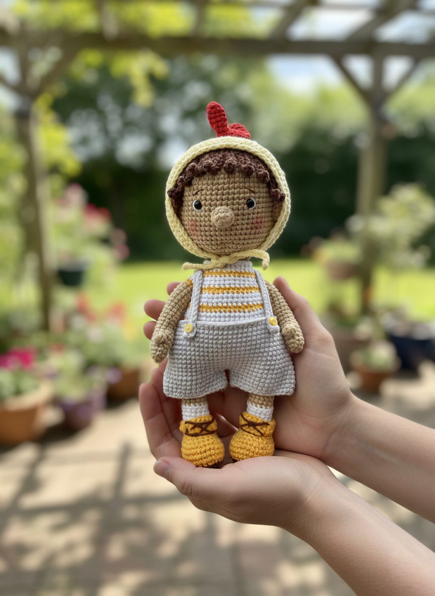 Breezi – Handgemaakte Gehaakte Avonturierspot 30cm | Uniek Cadeau voor Kinderen