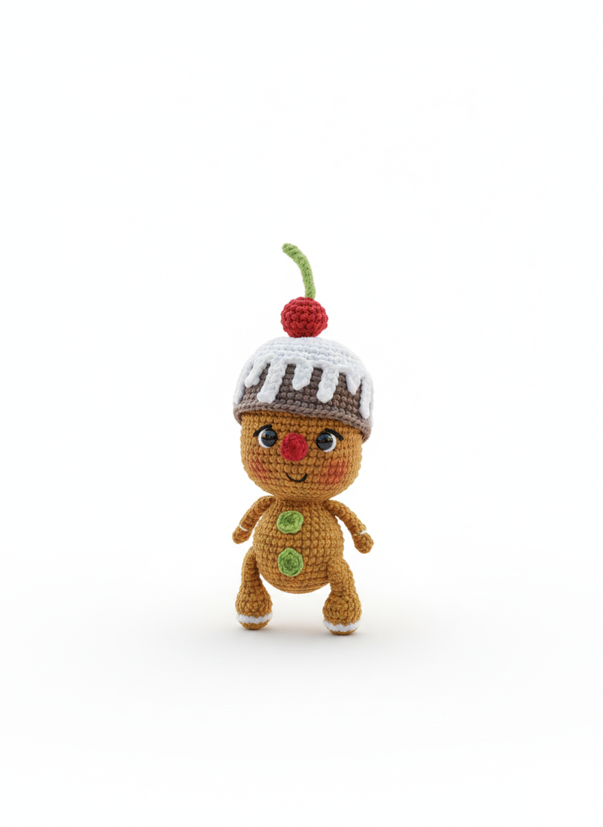 Cherri – Handgemaakte Gehaakte Peperkoekenput 20cm | Uniek Kerstcadeau