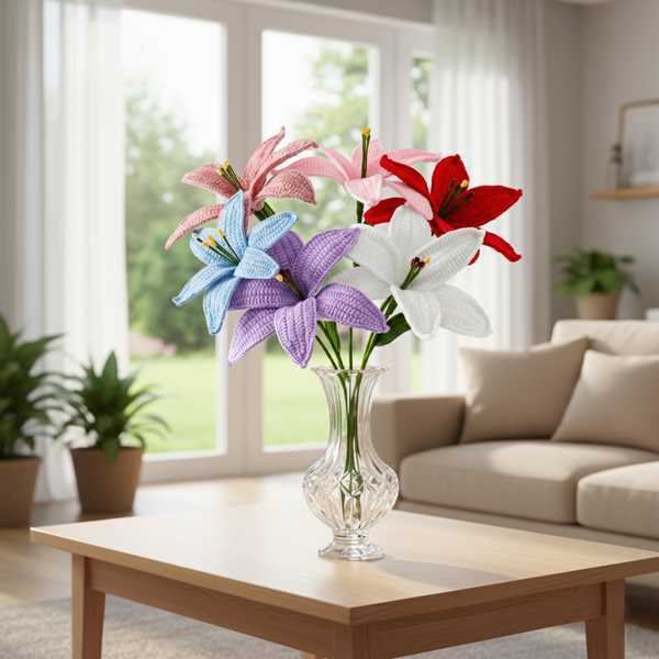 Premium Elegant Lily Crochet Bloom 1pc