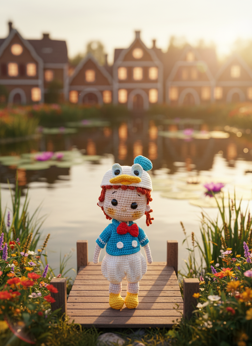 Ducky – Handgemaakte Gehaakte Eendenpop 22cm | Schattig Babycadeau