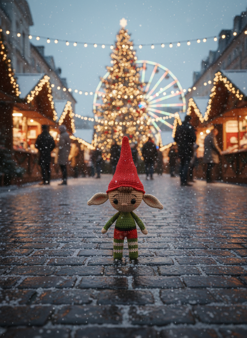 Elfin – Handgemaakte Gehaakte Elfenpop 25cm | Uniek Kerstcadeau