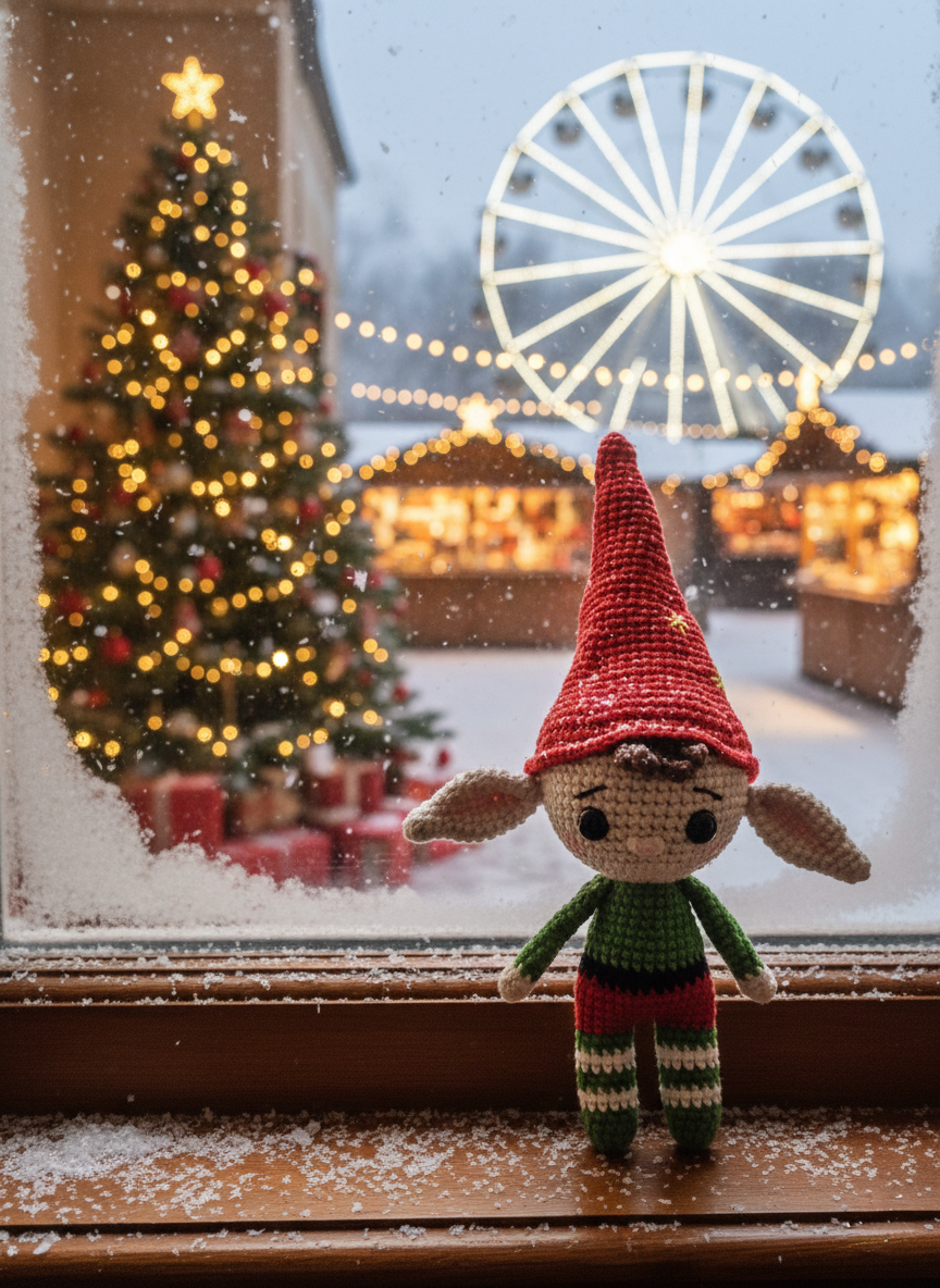 Elfin – Handgemaakte Gehaakte Elfenpop 25cm | Uniek Kerstcadeau
