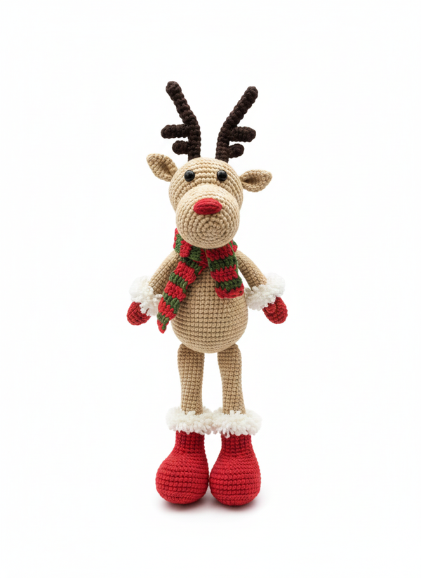 Frosti – Handgemaakte Gehaakte Rendierenpop 33cm | Uniek Kerstcadeau