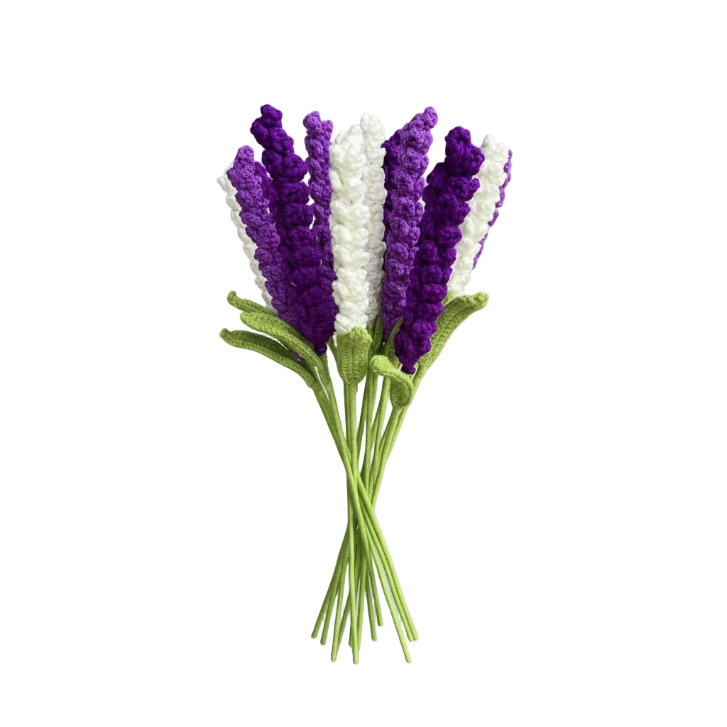Handgemaakte Gehaakte Lavendelboeket 15 stuks – Premium Paars Cadeau | Woondecor