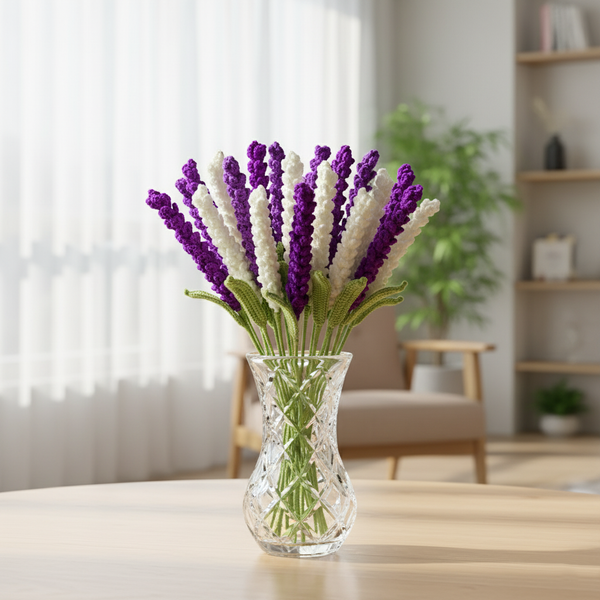 Handgemaakte Gehaakte Lavendelboeket 15 stuks – Premium Paars Cadeau | Woondecor