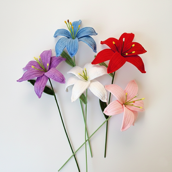 Handgemaakte Gehaakte Leliebloem – Premium Kunstbloesem | Uniek Cadeau
