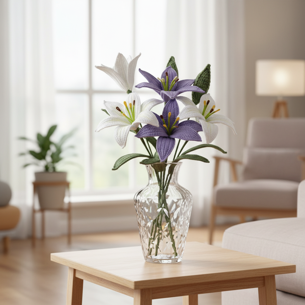 Handgemaakte Gehaakte Leliebloem – Premium Kunstbloesem | Uniek Cadeau

