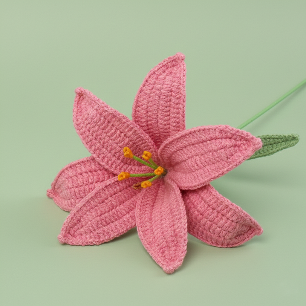 Handgemaakte Gehaakte Leliebloem – Premium Kunstbloesem | Uniek Cadeau
