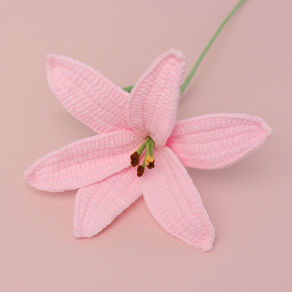 Handgemaakte Gehaakte Leliebloem – Premium Kunstbloesem | Uniek Cadeau
