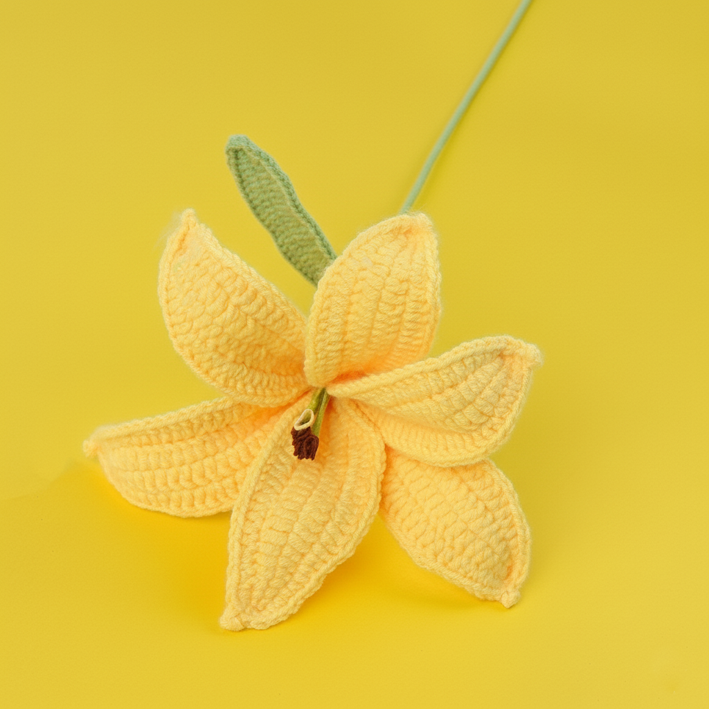Handgemaakte Gehaakte Leliebloem – Premium Kunstbloesem | Uniek Cadeau
