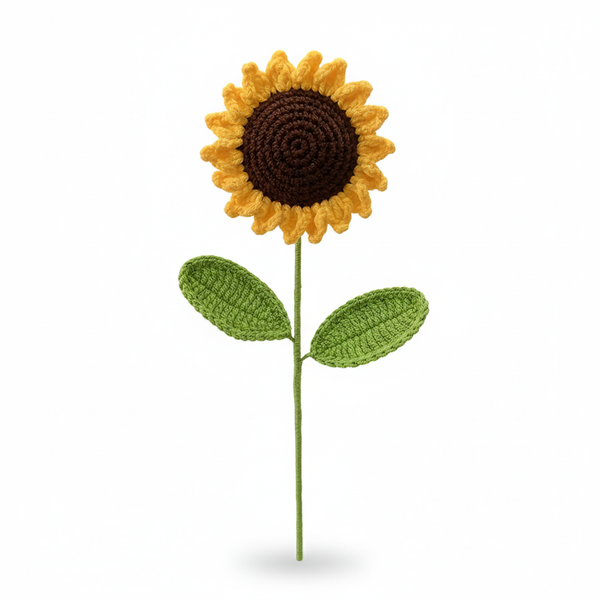 Handgemaakte Gehaakte Zonnebloem Geel – Premium Kunstbloem | Uniek Cadeau