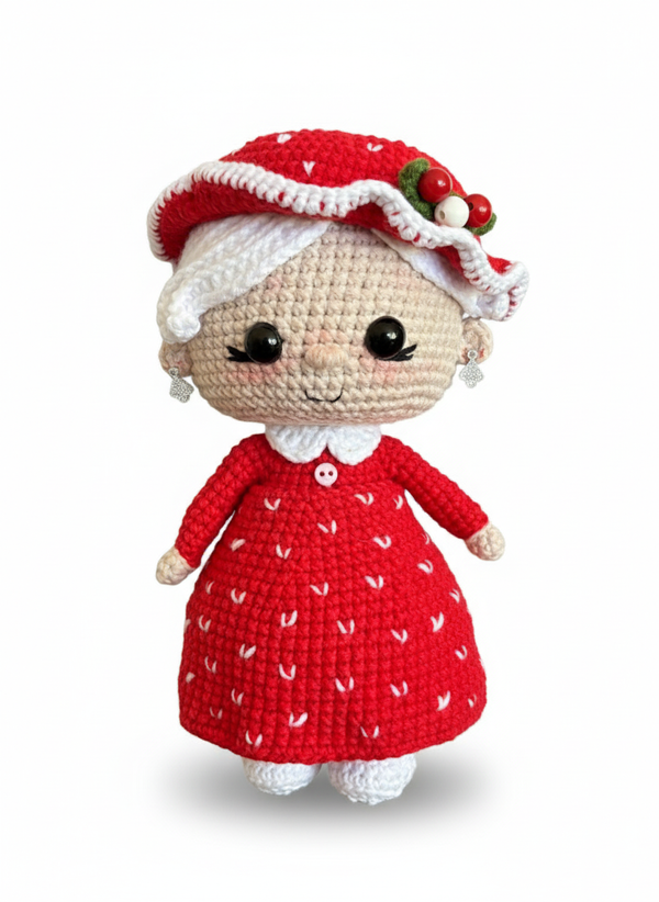 Holly – Handgemaakte Gehaakte Kerstpop 20cm | Uniek Feestcadeau