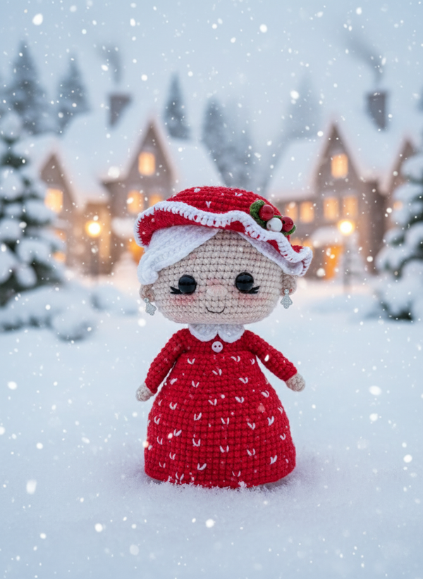 Holly – Handgemaakte Gehaakte Kerstpop 20cm | Uniek Feestcadeau