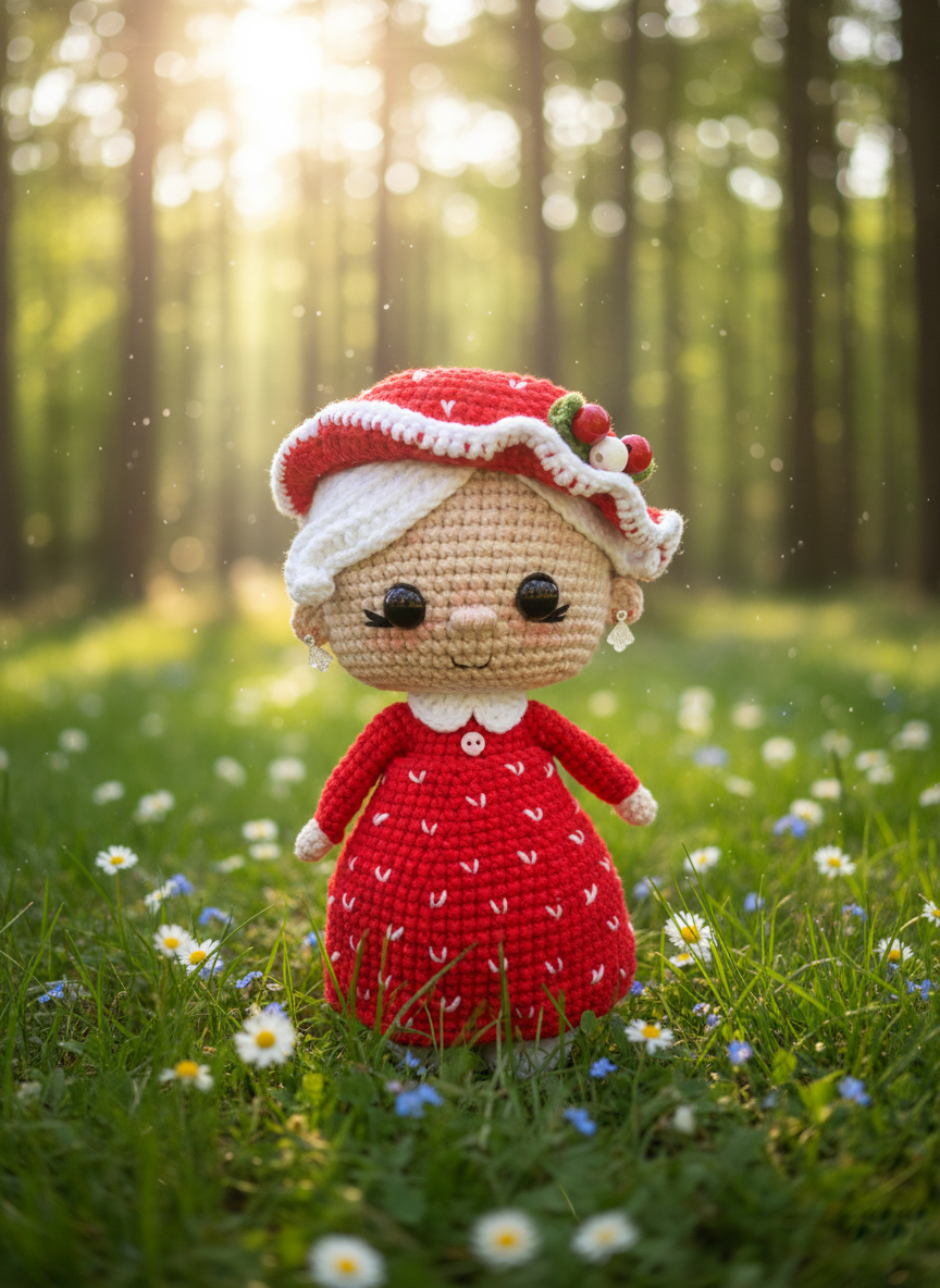 Holly – Handgemaakte Gehaakte Kerstpop 20cm | Uniek Feestcadeau