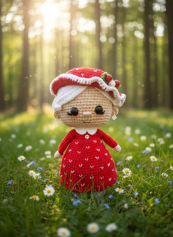 Holly – Handgemaakte Gehaakte Kerstpop 20cm | Uniek Feestcadeau