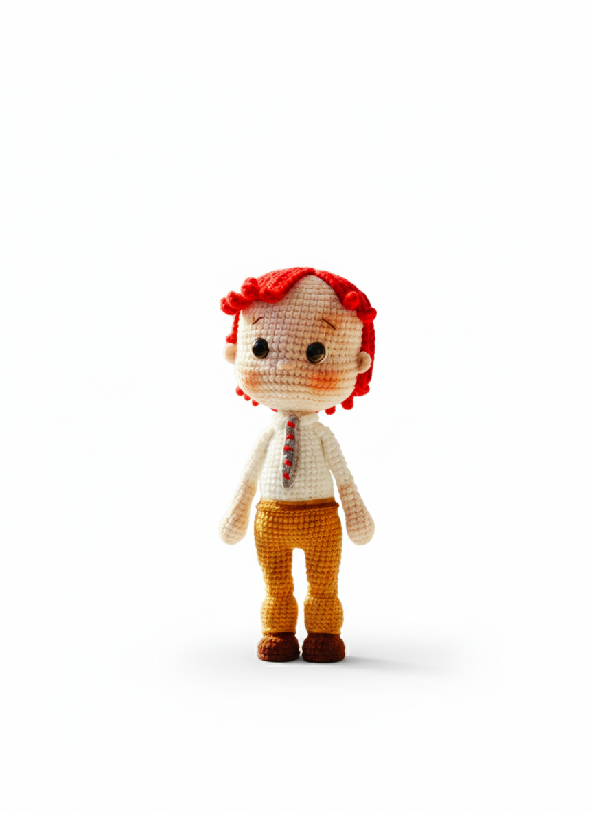 Jasper – Handgemaakte Gehaakte Jongensput 20cm | Uniek Cadeau voor Kinderen
