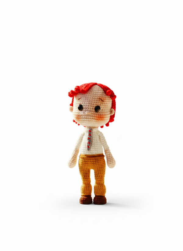 Jasper – Handgemaakte Gehaakte Jongensput 20cm | Uniek Cadeau voor Kinderen