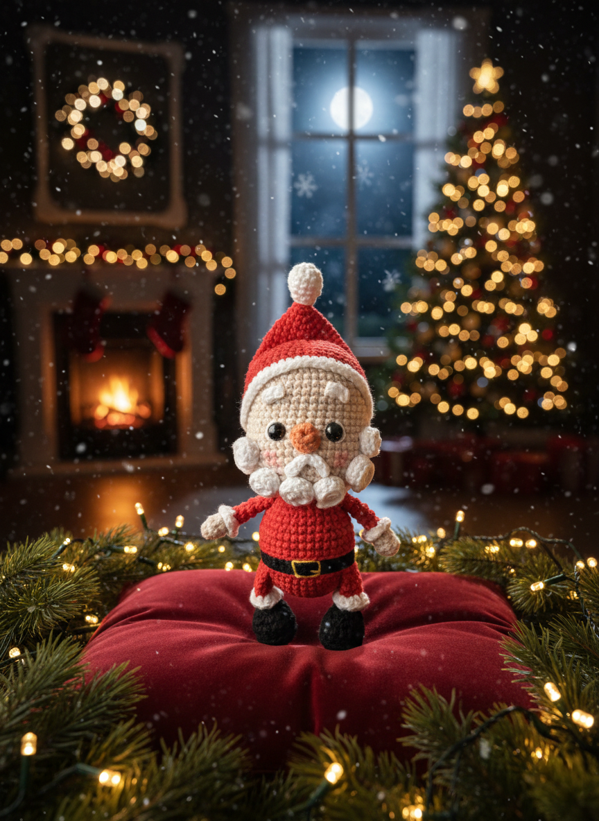 Jolli – Handgemaakte Gehaakte Kerstmanpop 20cm | Uniek Kerstcadeau