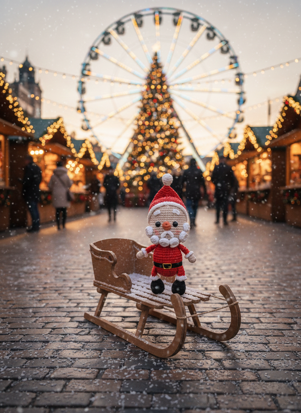 Jolli – Handgemaakte Gehaakte Kerstmanpop 20cm | Uniek Kerstcadeau