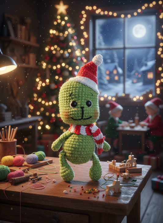Jollo – Handgemaakte Gehaakte Kerstpop 17cm | Uniek Kerstcadeau
