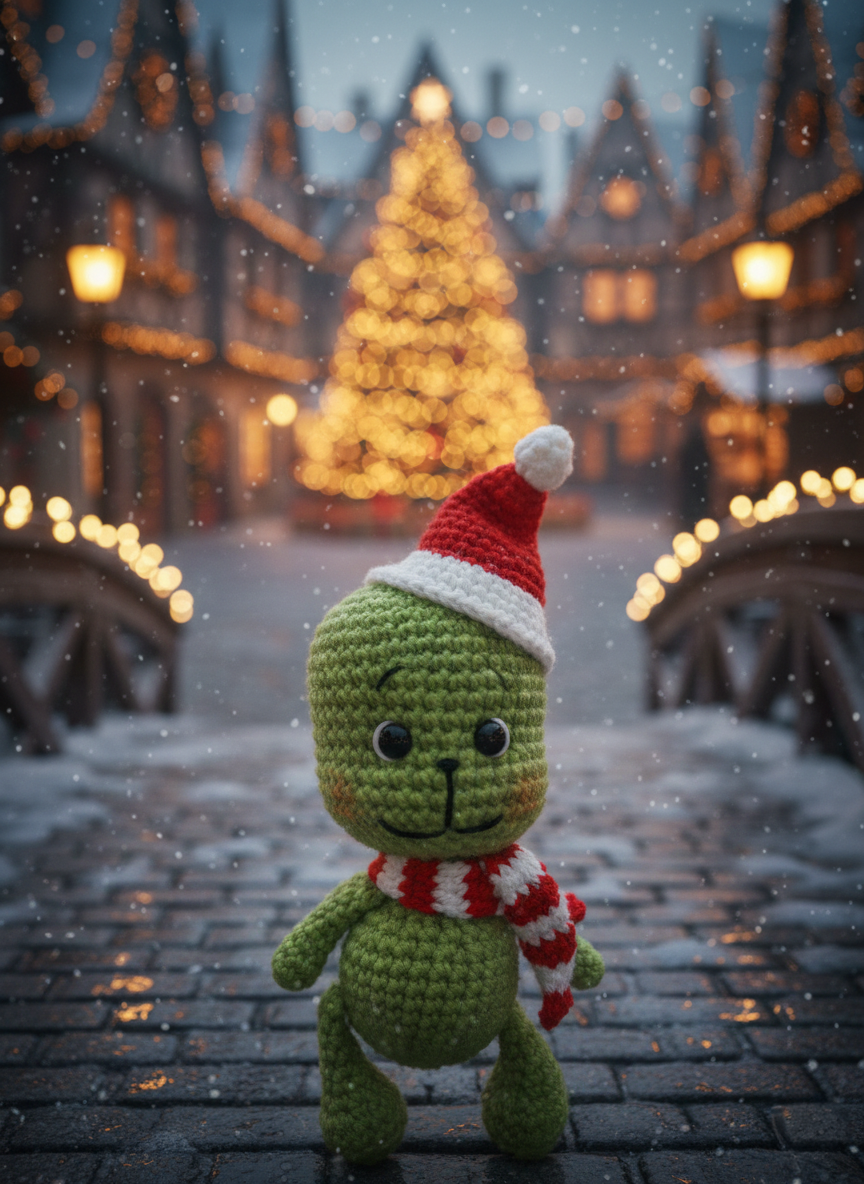 Jollo – Handgemaakte Gehaakte Kerstpop 17cm | Uniek Kerstcadeau