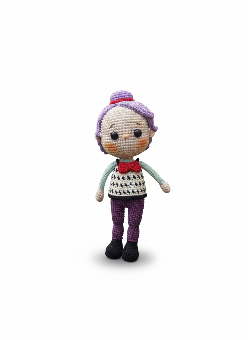 Lavender – Handgemaakte Gehaakte Meisjespop 22cm | Uniek Cadeau voor Kinderen