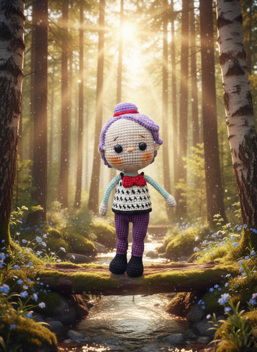Lavender – Handgemaakte Gehaakte Meisjespop 22cm | Uniek Cadeau voor Kinderen