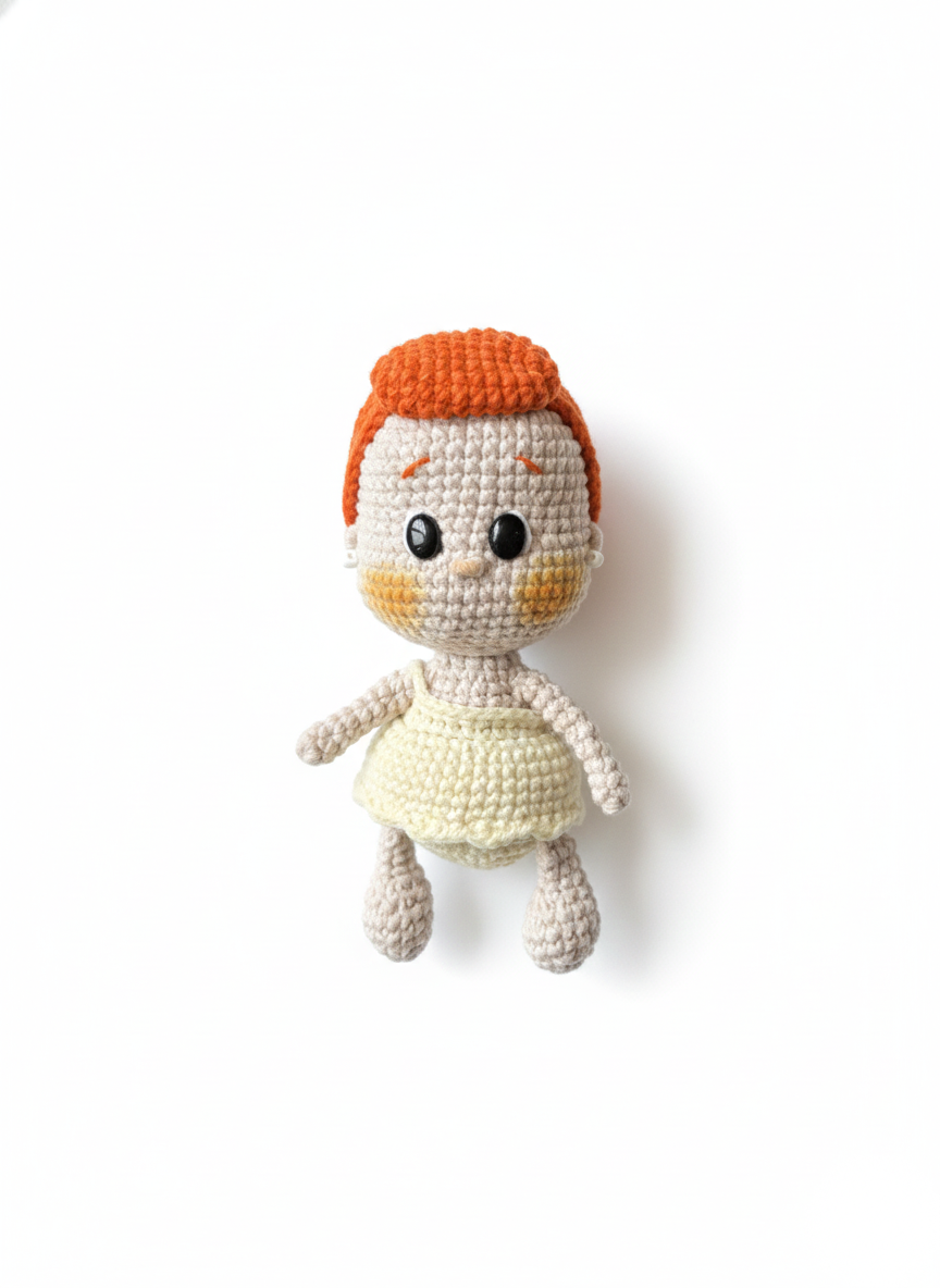 Lunii – Handgemaakte Gehaakte Meisjespop 15cm | Lief Uniek Cadeau
