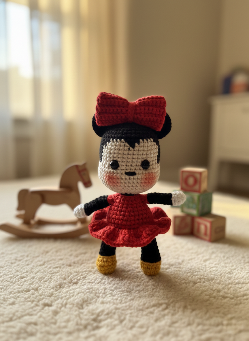 Mimmi – Handgemaakte Gehaakte Meisjespop 16cm | Lief Uniek Cadeau voor Kinderen