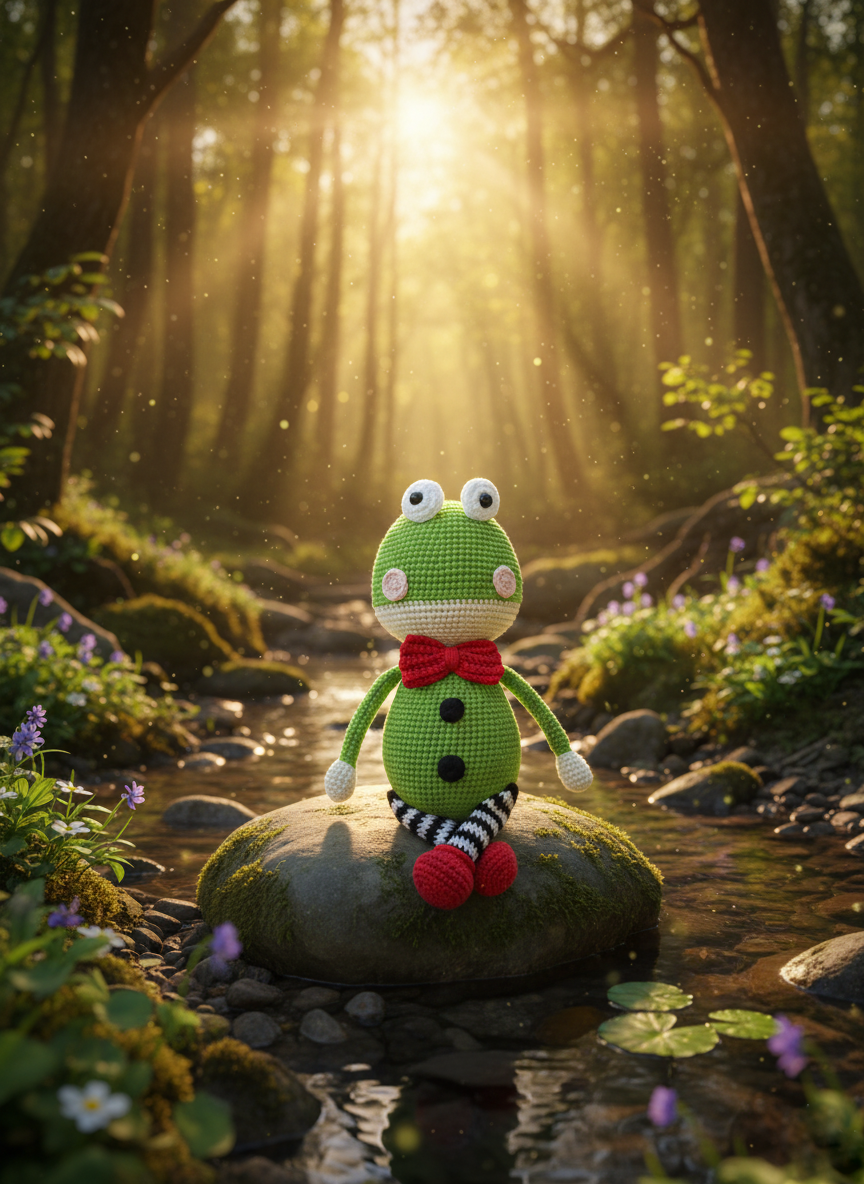 Mr Froggy – Handgemaakte Gehaakte Kikkerput 25cm | Uniek Cadeau voor Kinderen
