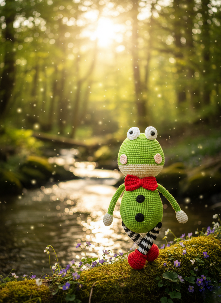 Mr Froggy – Handgemaakte Gehaakte Kikkerput 25cm | Uniek Cadeau voor Kinderen