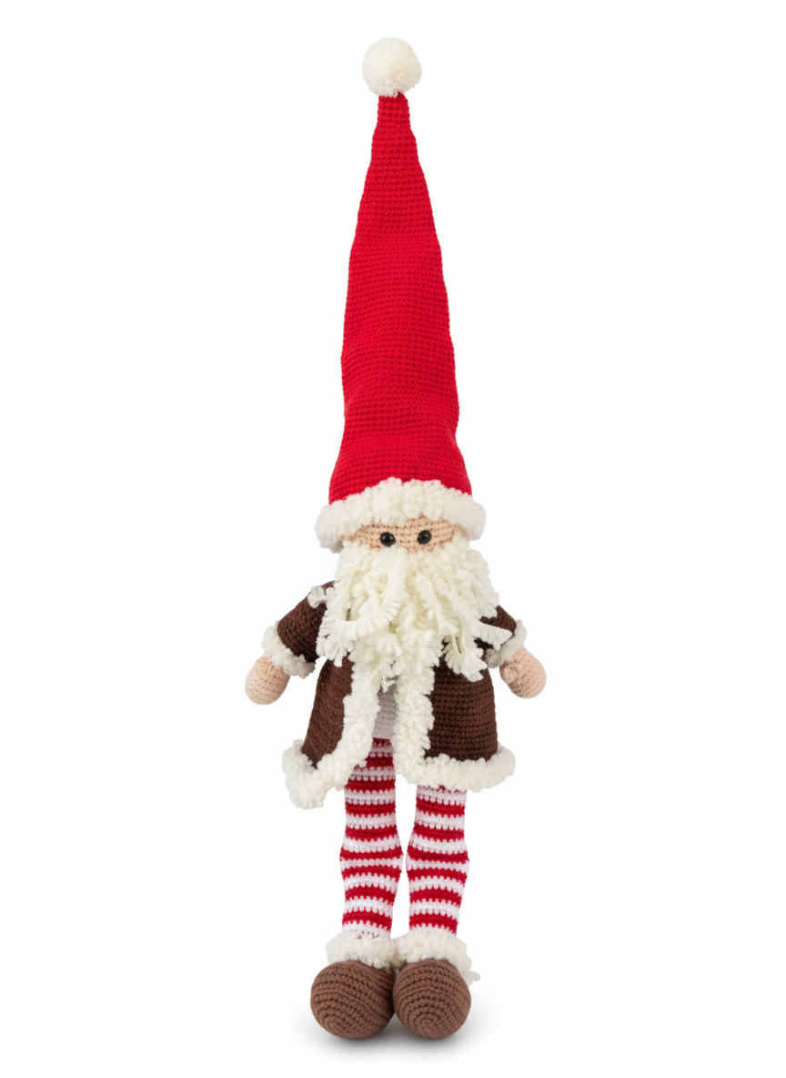 Nicholas – XXL Handgemaakte Gehaakte Kerstmanpop 52cm | Premium Kerstcadeau