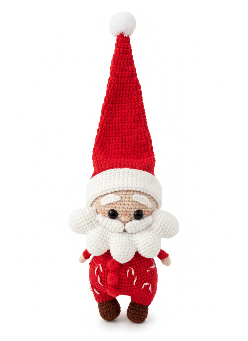 Noel – Handgemaakte Gehaakte Kerstmanpop 30cm | Uniek Kerstcadeau