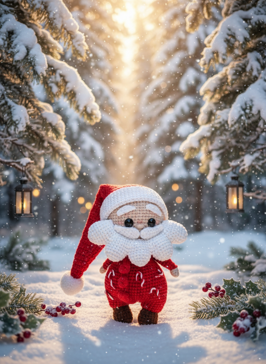 Noel – Handgemaakte Gehaakte Kerstmanpop 30cm | Uniek Kerstcadeau