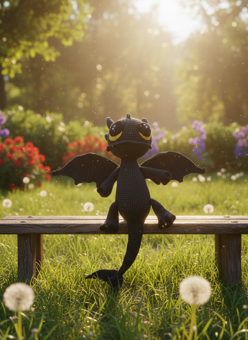 Onyxie: De Middernacht Knuffel Draak – 38 cm Hoog