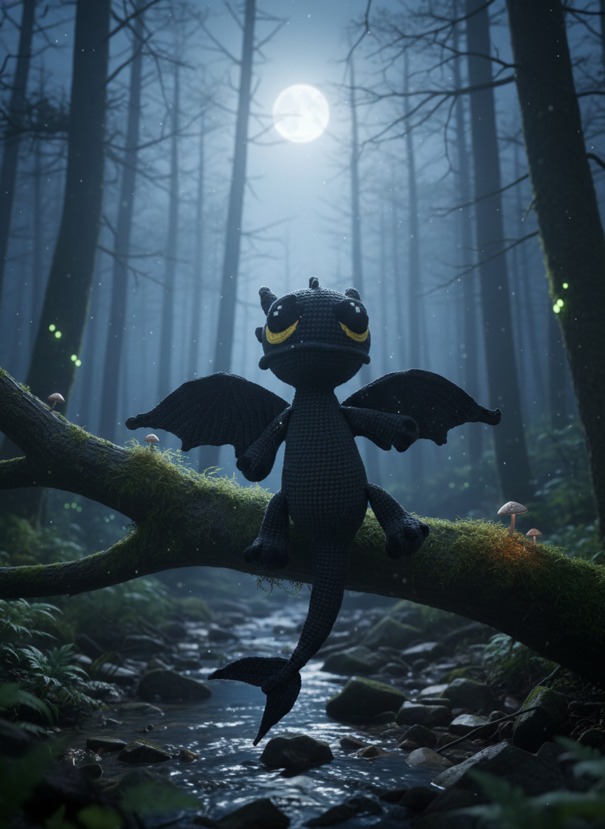 Onyxie: De Middernacht Knuffel Draak – 38 cm Hoog