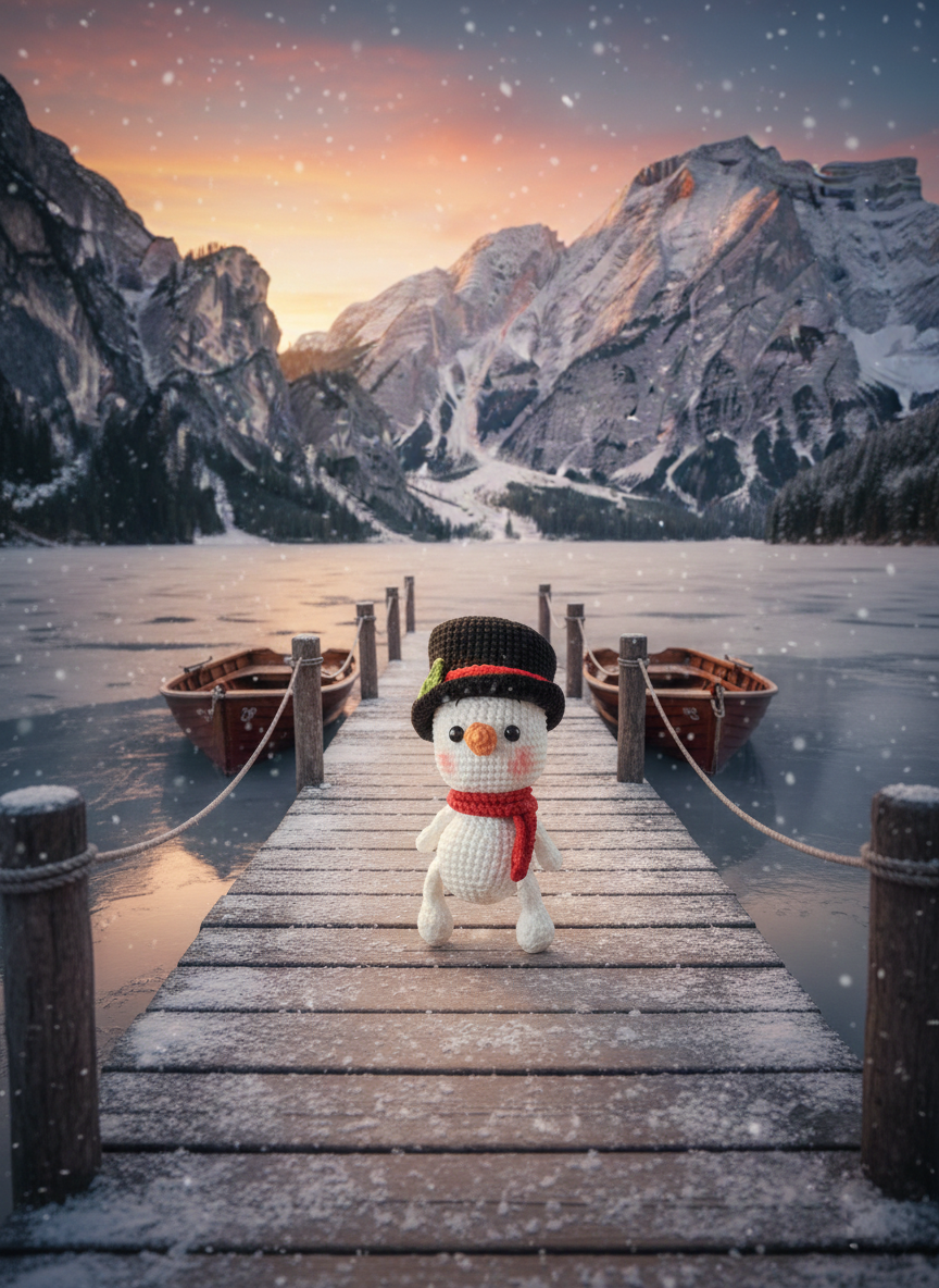 Snowi Een vrolijke kleine sneeuwvriend 15 cm hoog