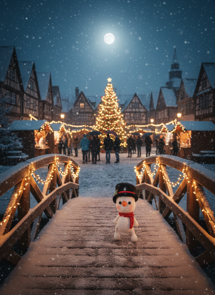 Snowi – Handgemaakte Gehaakte Sneeuwmanpop 15cm | Uniek Wintercadeau