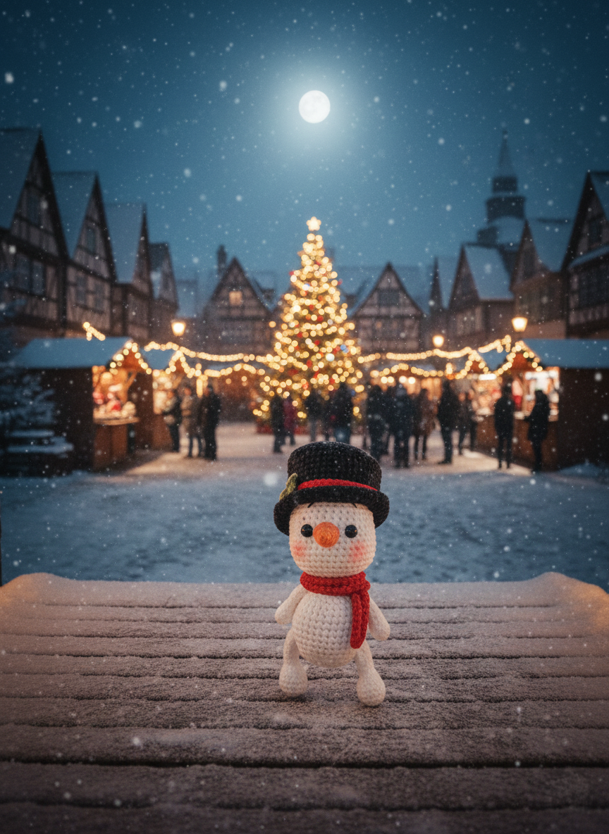 Snowi – Handgemaakte Gehaakte Sneeuwmanpop 15cm | Uniek Wintercadeau