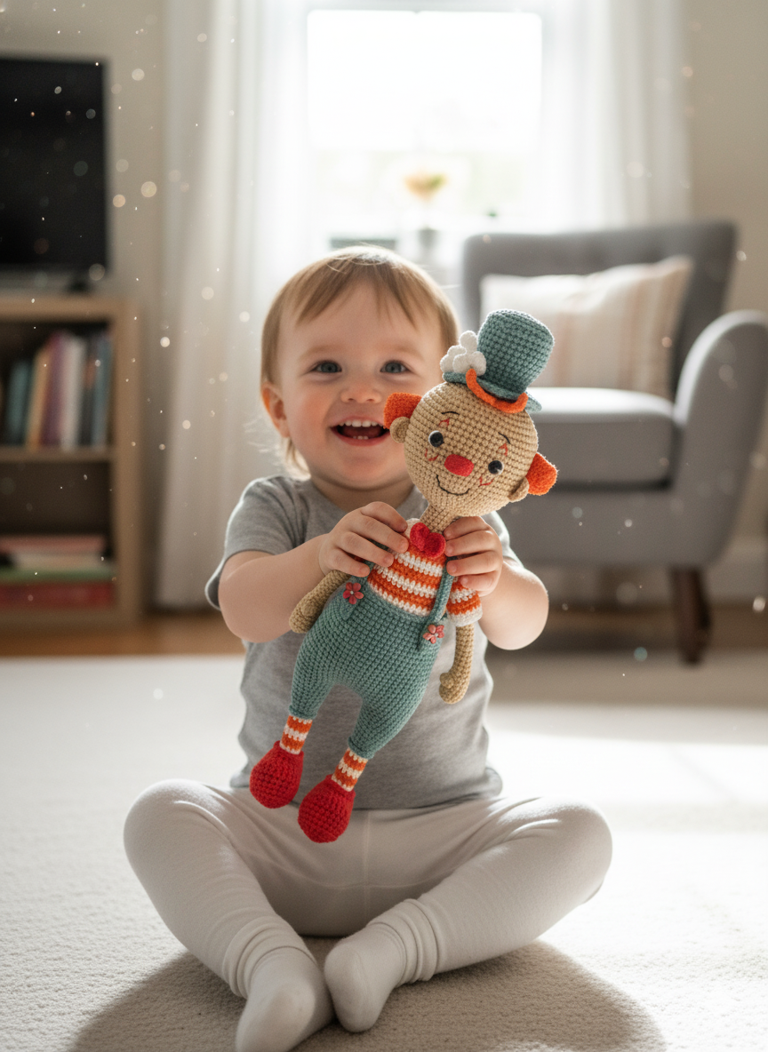 Tippi – Handgemaakte Gehaakte Circuspop 33cm | Leuk Uniek Cadeau voor Kinderen