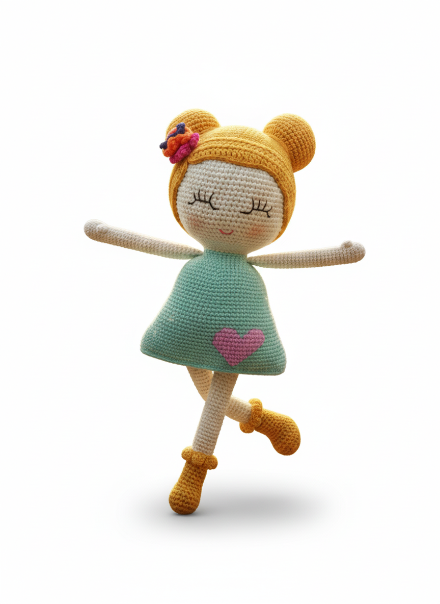 Twinkle – Handgemaakte Gehaakte Sterrenmeisjespop 30cm | Magisch Cadeau voor Kinderen